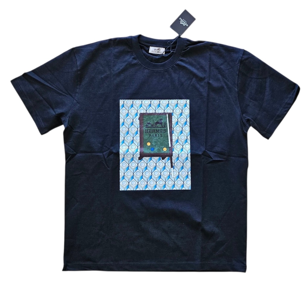 Hermes Navy Blue Short Sleeve Tee